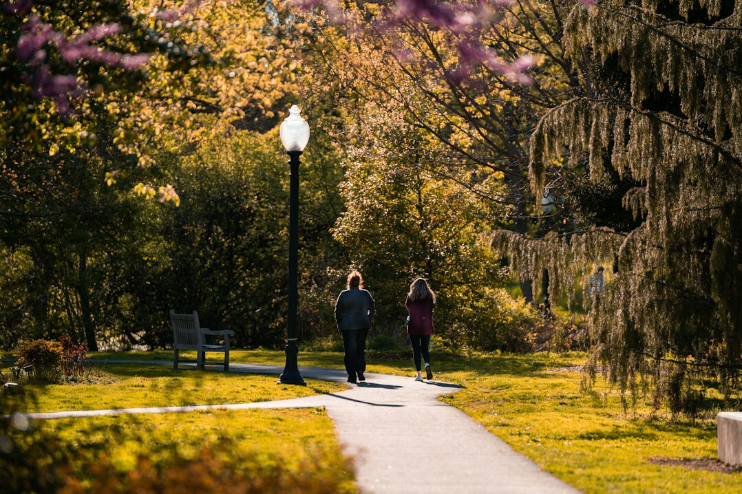 woman walking in park
